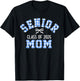 Senior 2025, Class of 2025, Senior Mom Bow Back to School T-Shirt - T-Shirt | Black