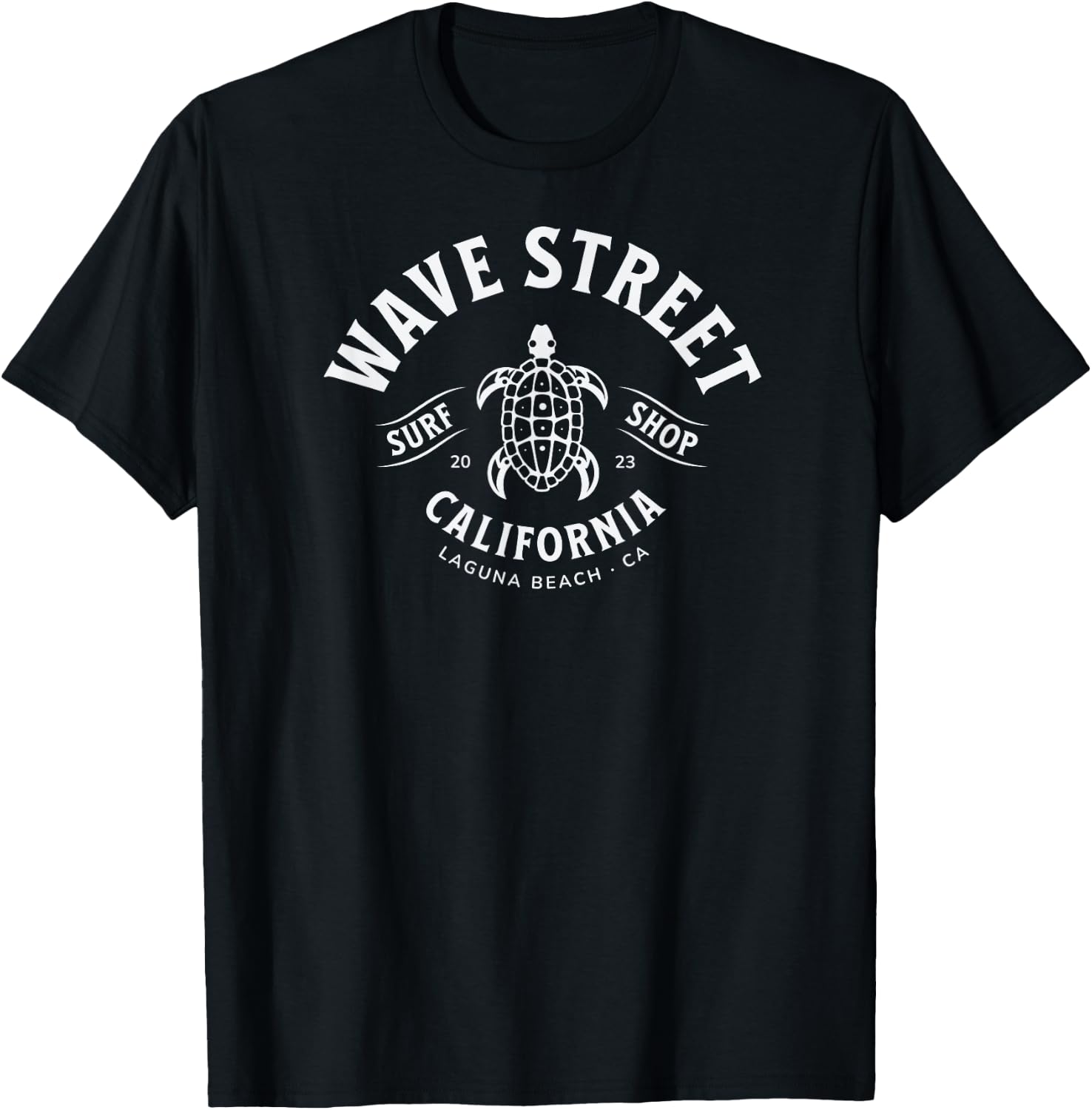Wave Street Surf Shop Hawaiian Honu Turtle Graphic T-Shirt - T-Shirt | Black