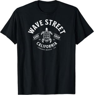 Wave Street Surf Shop Hawaiian Honu Turtle Graphic T-Shirt - T-Shirt | Black