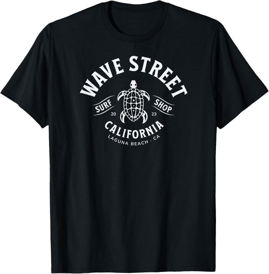Wave Street Surf Shop Hawaiian Honu Turtle Graphic T-Shirt - T-Shirt | Black