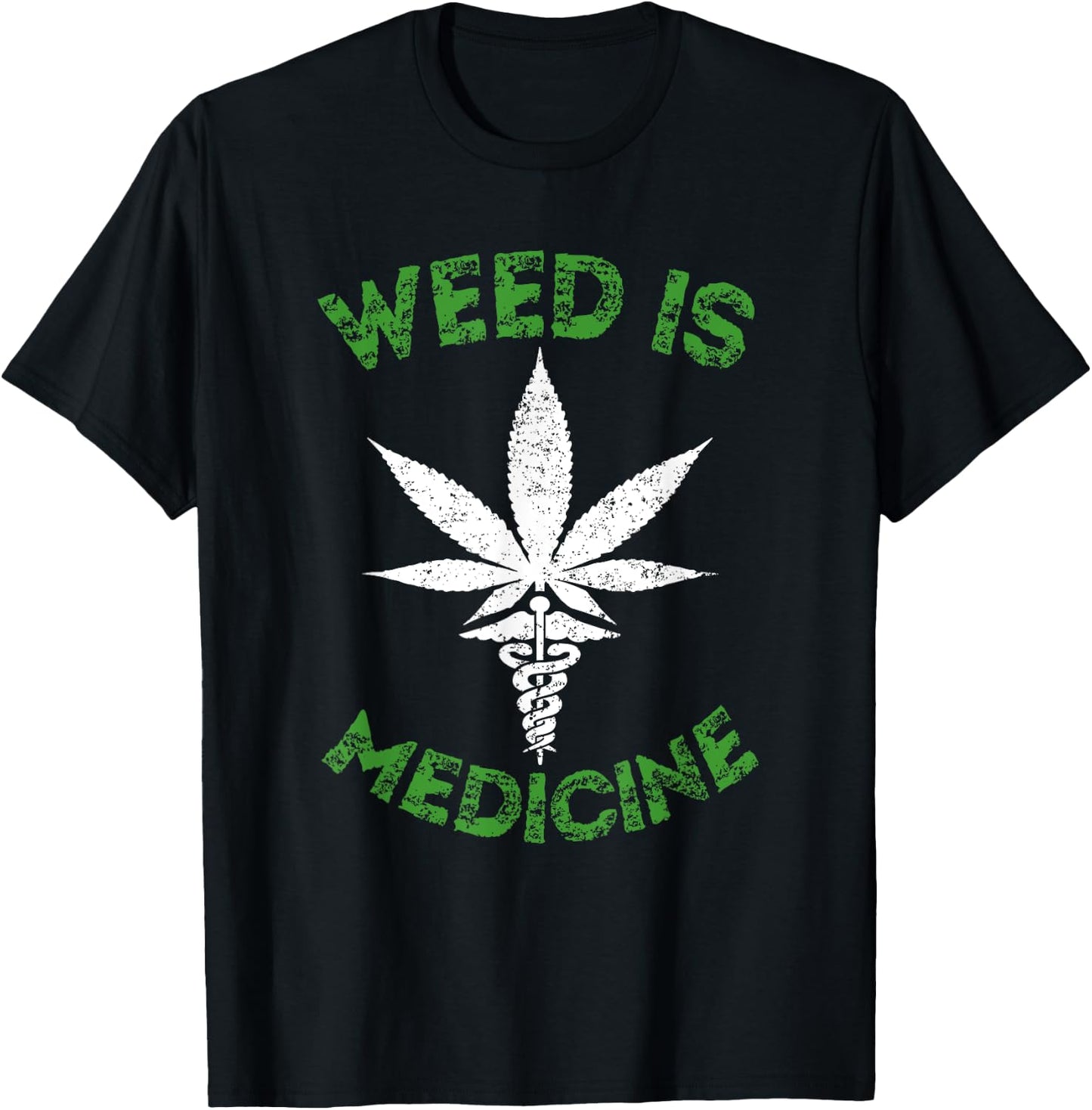 Weed Is Medicine Medical Symbol Cannabis Tea T-Shirt - T-Shirt | Black