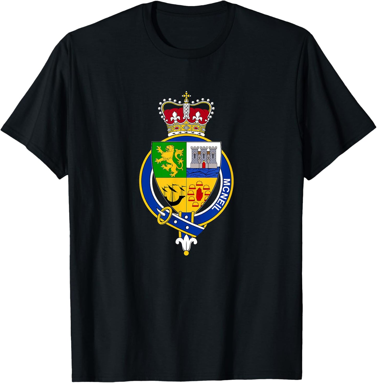 McNeil Coat of Arms - Family Crest T-Shirt - T-Shirt | Black