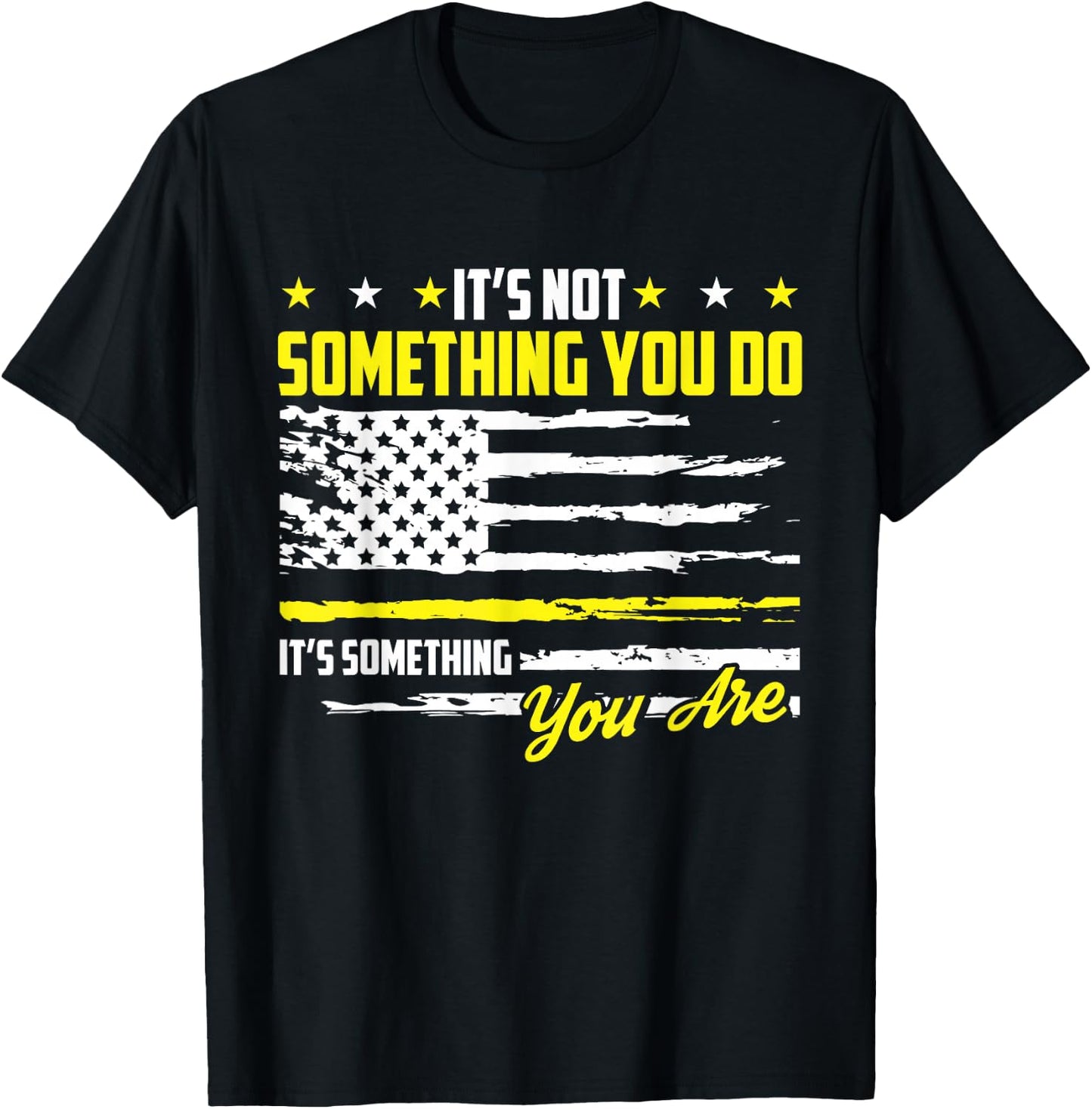 911 American Flag Dispatch-er USA Thin Gold Line Operator T-Shirt - T-Shirt | Black