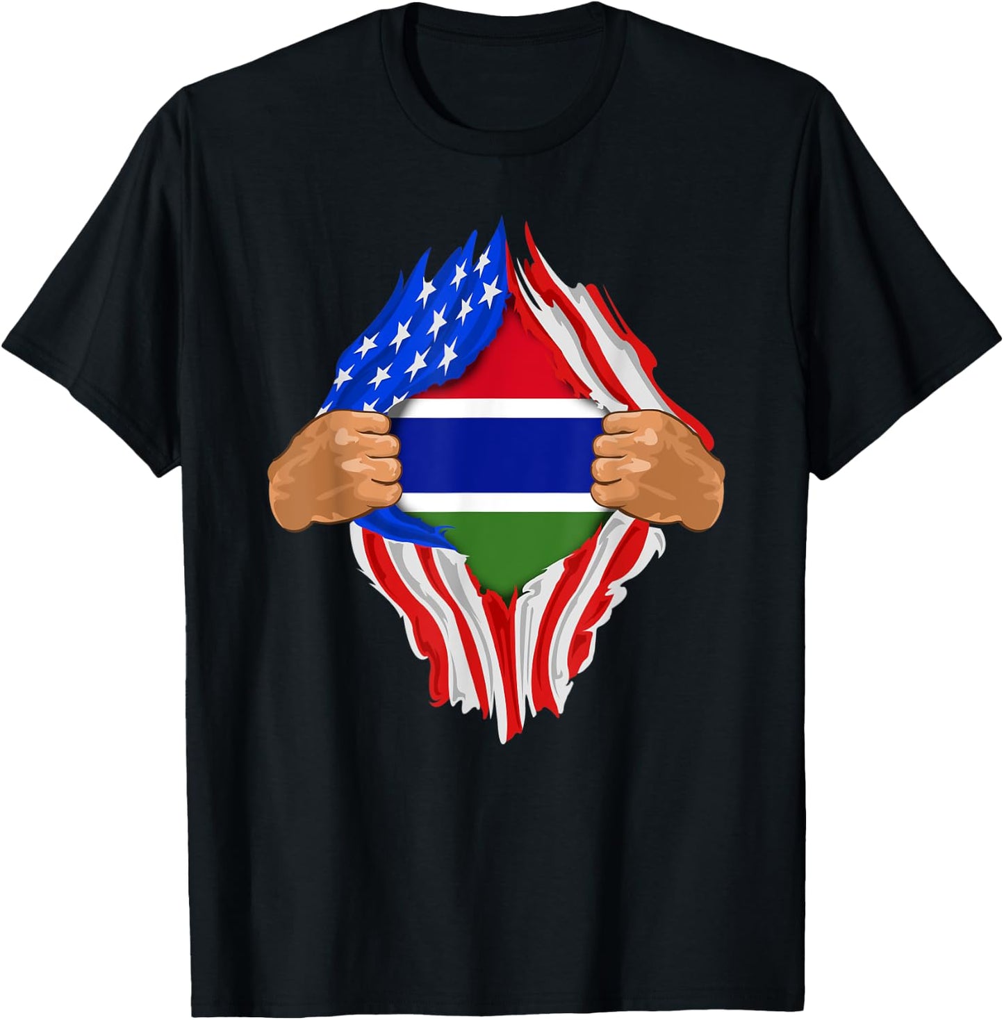 Gambian Blood Inside Me | Gambia Flag Gift T-Shirt - T-Shirt | Black