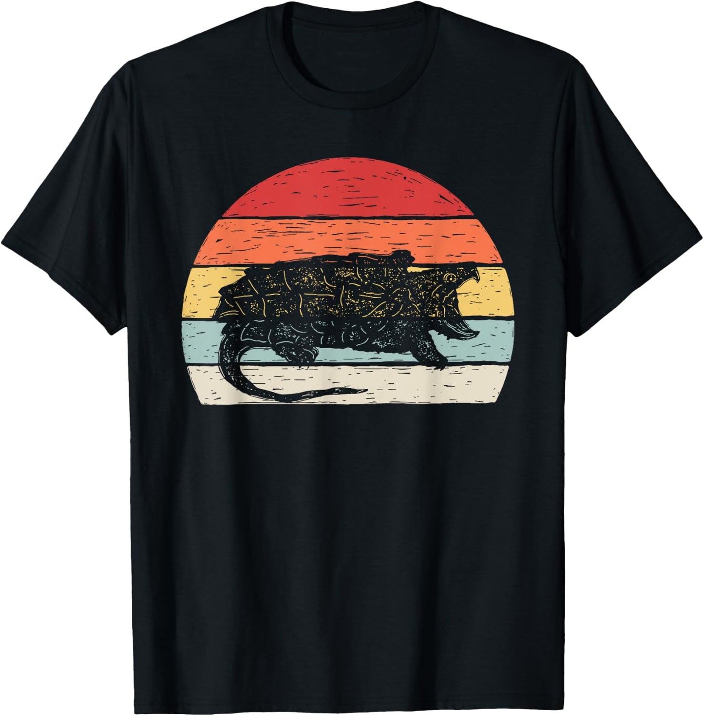 Catch Some Rays Vintage Retro Snapping Turtle T-Shirt - T-Shirt | Black