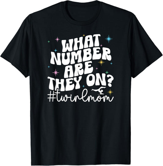 Groovy Baton Twirl Mom Baton Twirling Mom Baton Twirl Mother T-Shirt - T-Shirt | Black