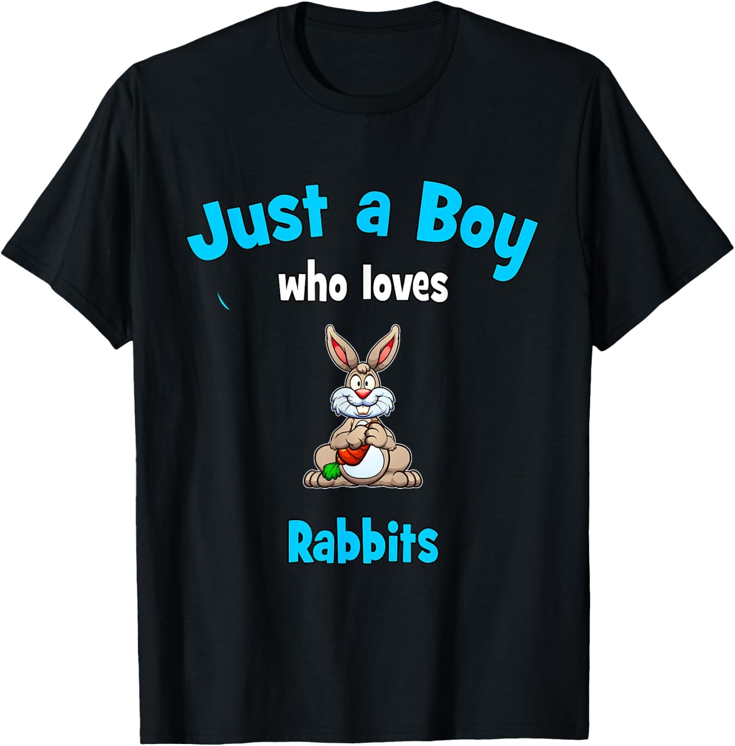 Rabbit Shirt for Boys | Kids Rabbit T-Shirt - T-Shirt | Black
