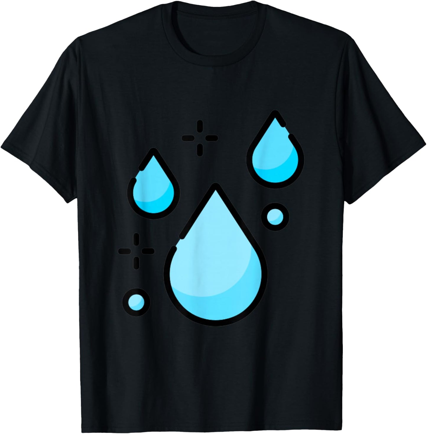 Water Droplet Waterdrop Raindrop Water Lover Hydration T-Shirt - T-Shirt | Black
