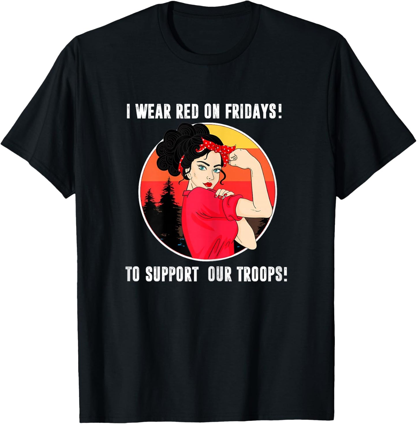 I Wear Red On Fridays Remember Everyone Deployed Military T-Shirt - T-Shirt | Black