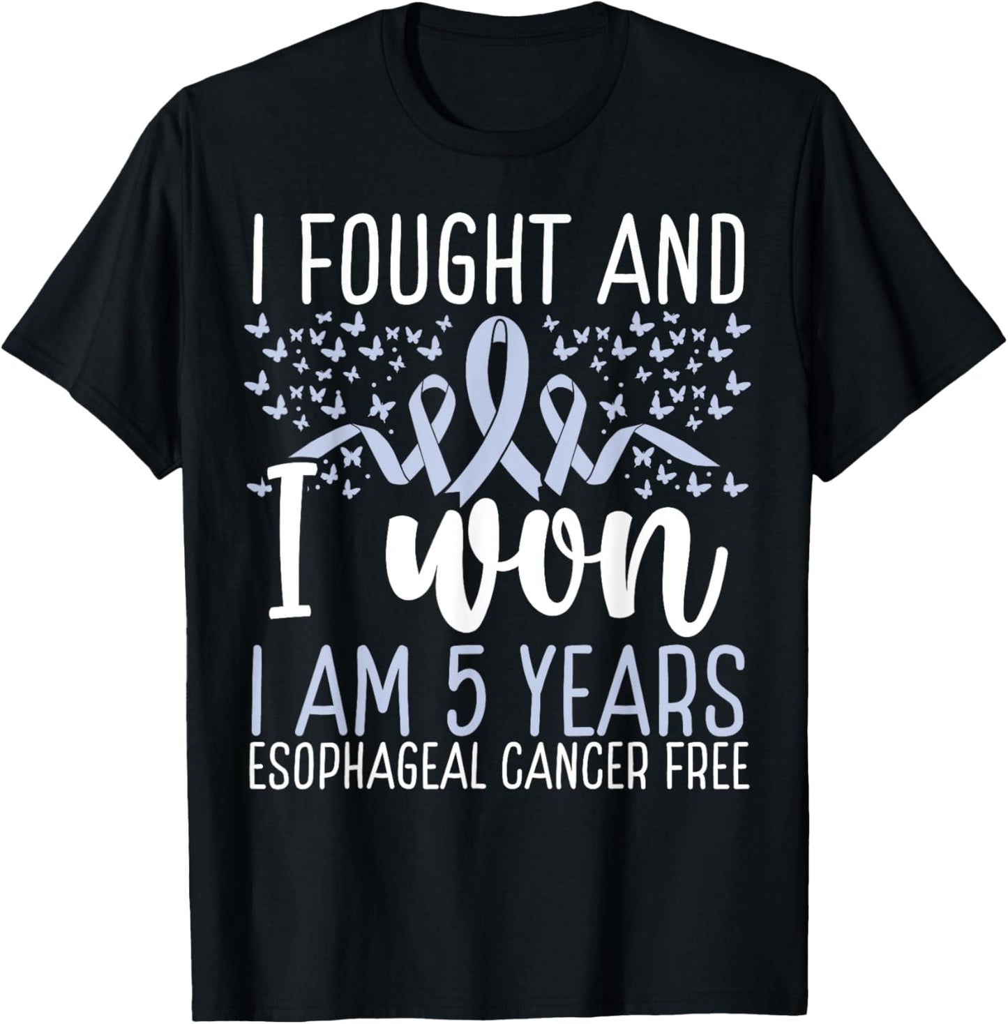 5 Years Cancer Free Survivor Esophageal Cancer Awareness T-Shirt - T-Shirt | Black