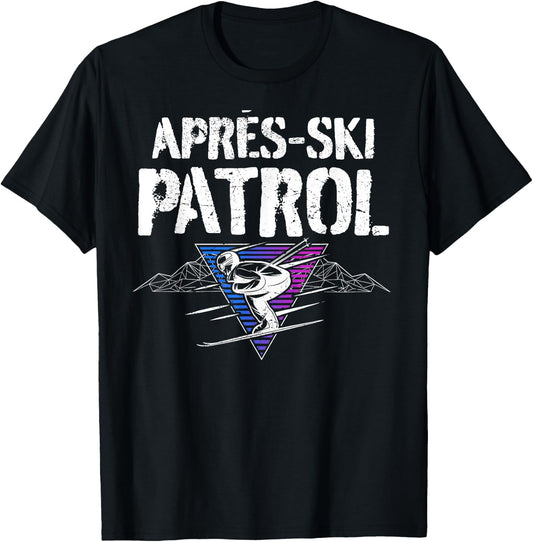 Retro 80s Apres Ski Patrol Vintage T-Shirt - T-Shirt | Black