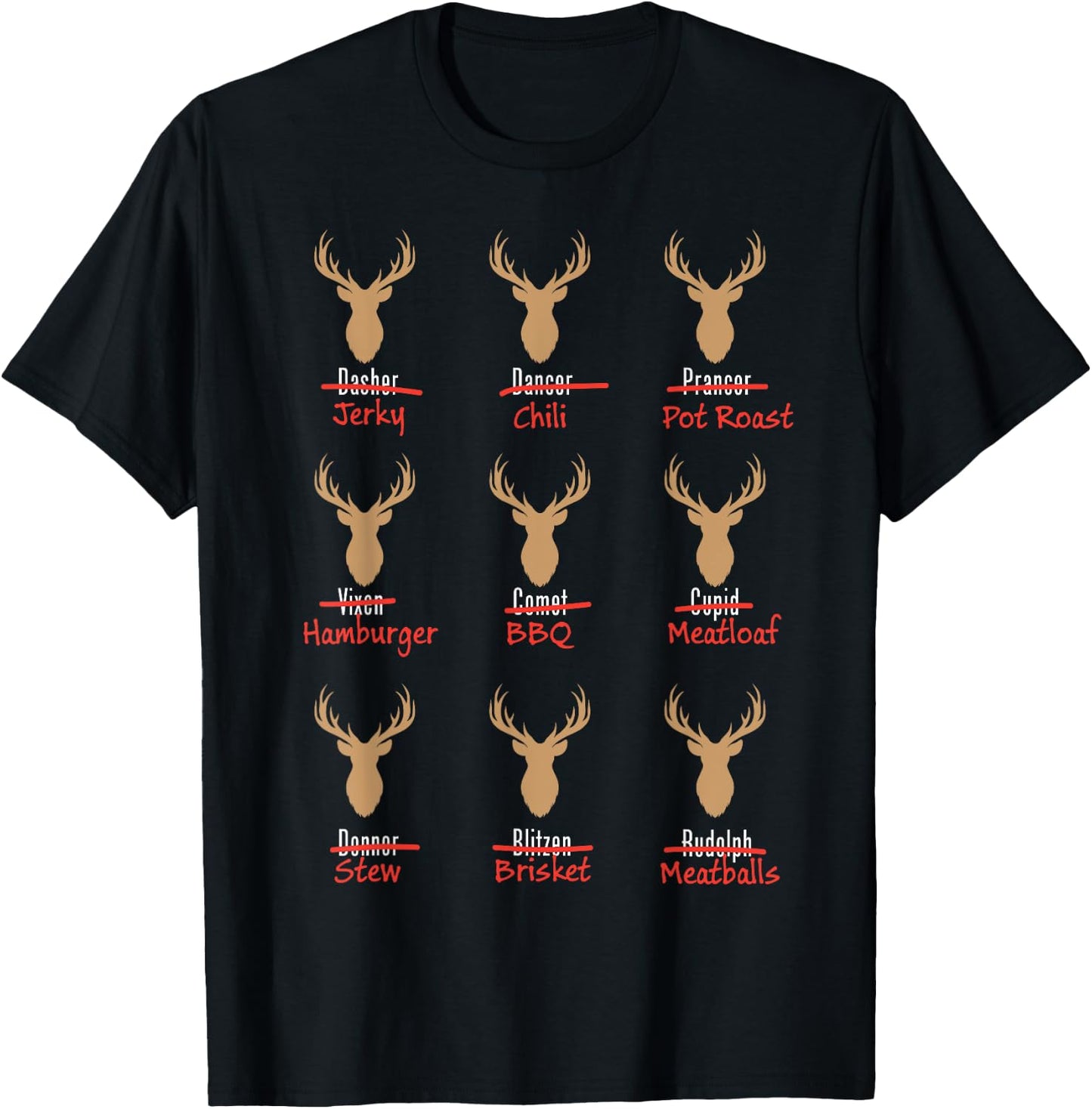 Funny Deer Hunter Santa's Reindeer Hunter For Christmas T-Shirt - T-Shirt | Black