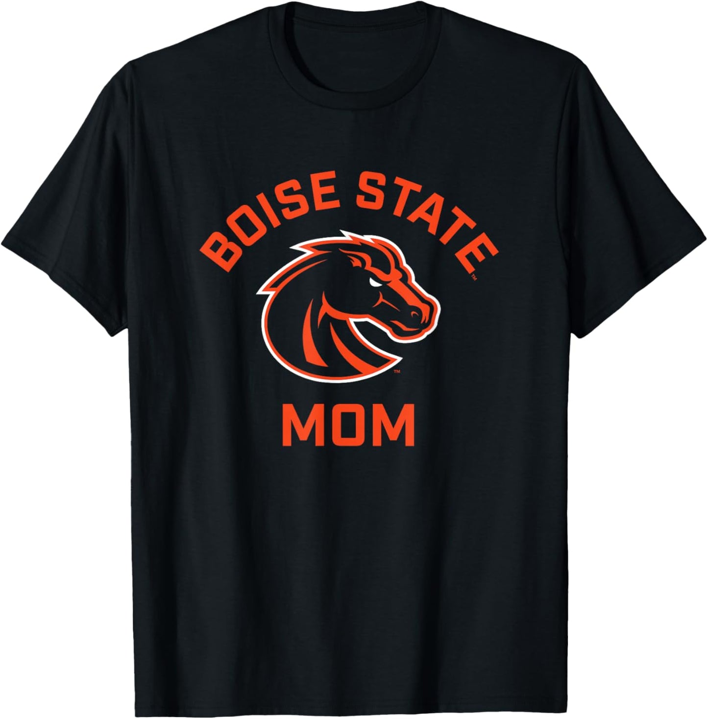 Boise State University BSU Broncos Arched Mom T-Shirt - T-Shirt | Black