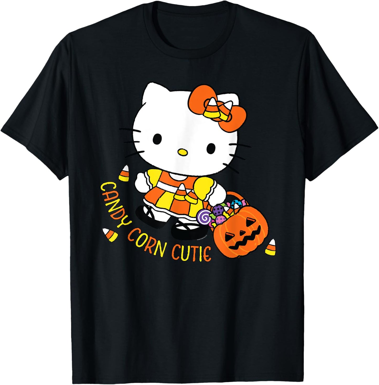 Hello Kitty Candy Corn Cutie Halloween T-Shirt - T-Shirt | Black