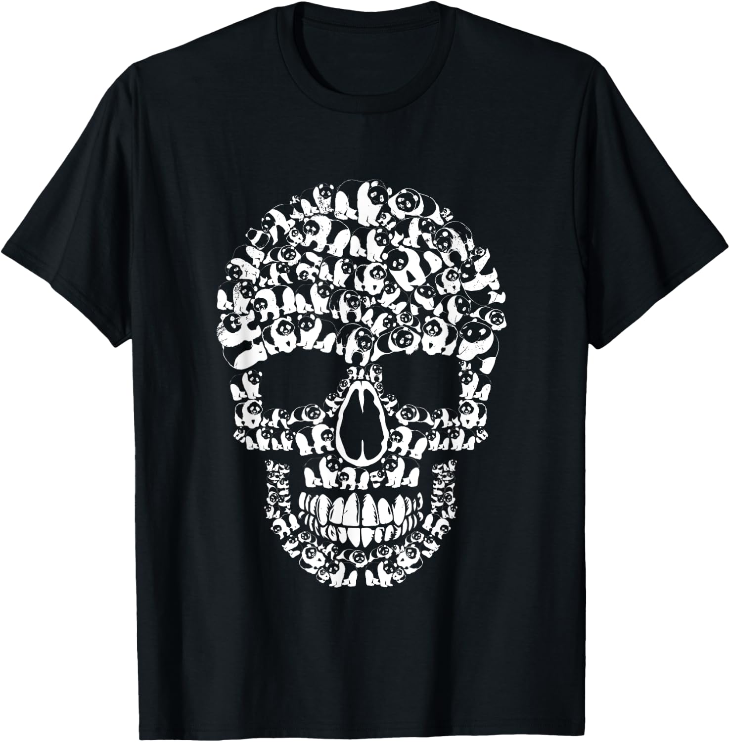 Funny Halloween Panda Bear Skull Animals Lover Costume T-Shirt - T-Shirt | Black