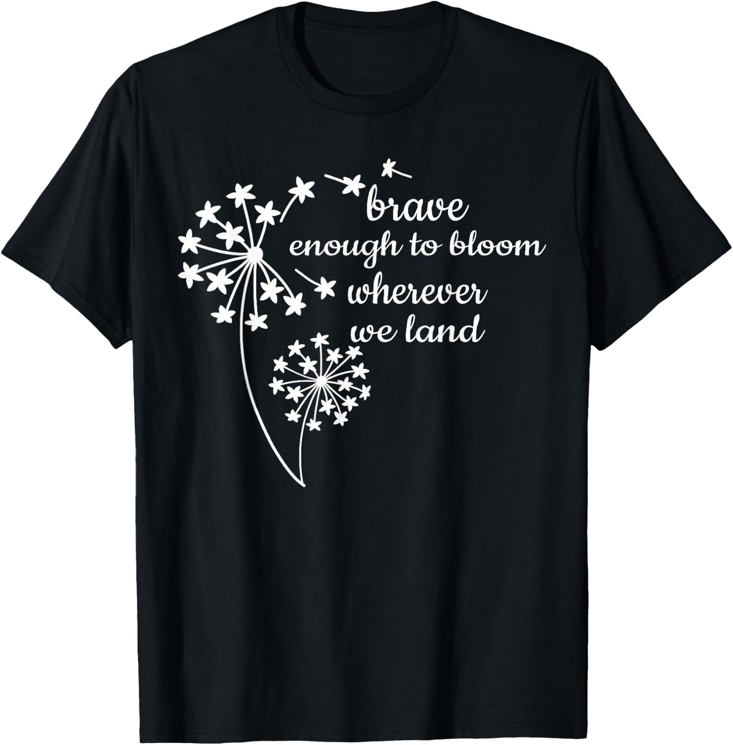 Brave Enough To Bloom Military kids Month of Military Child T-Shirt - T-Shirt | Black