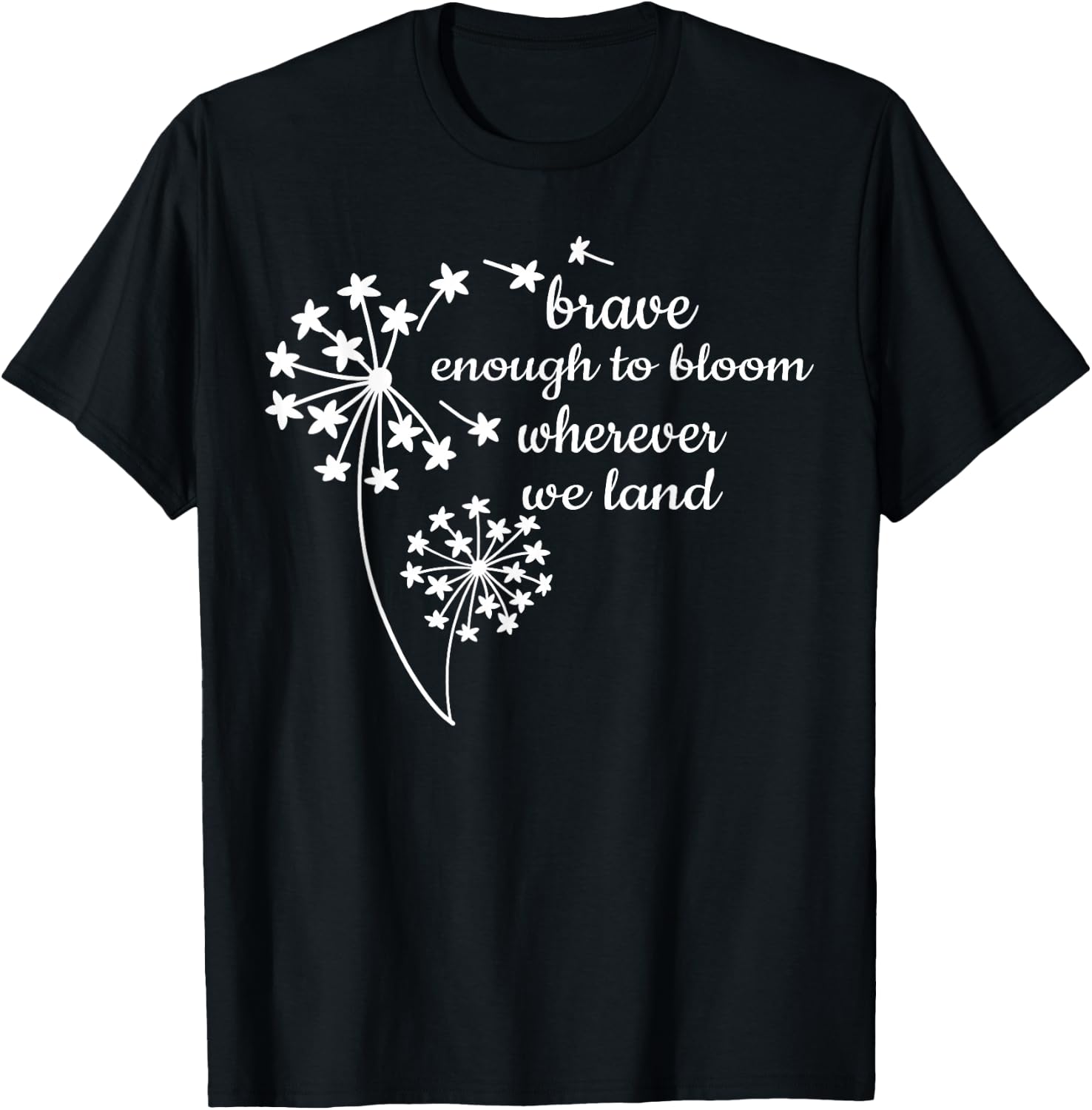 Brave Enough To Bloom Military kids Month of Military Child T-Shirt - T-Shirt | Black