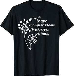 Brave Enough To Bloom Military kids Month of Military Child T-Shirt - T-Shirt | Black