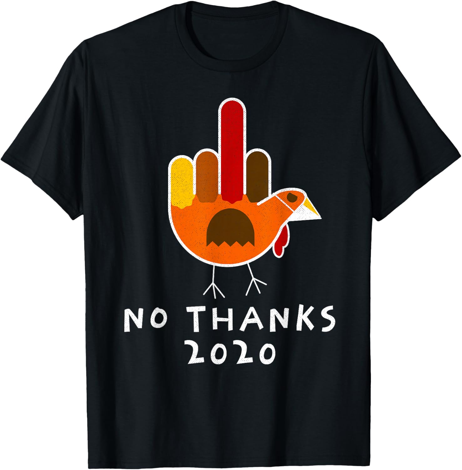 Thanksgiving 2020 Turkey No Thanks Grumpy Halloween Funny T-Shirt - T-Shirt | Black