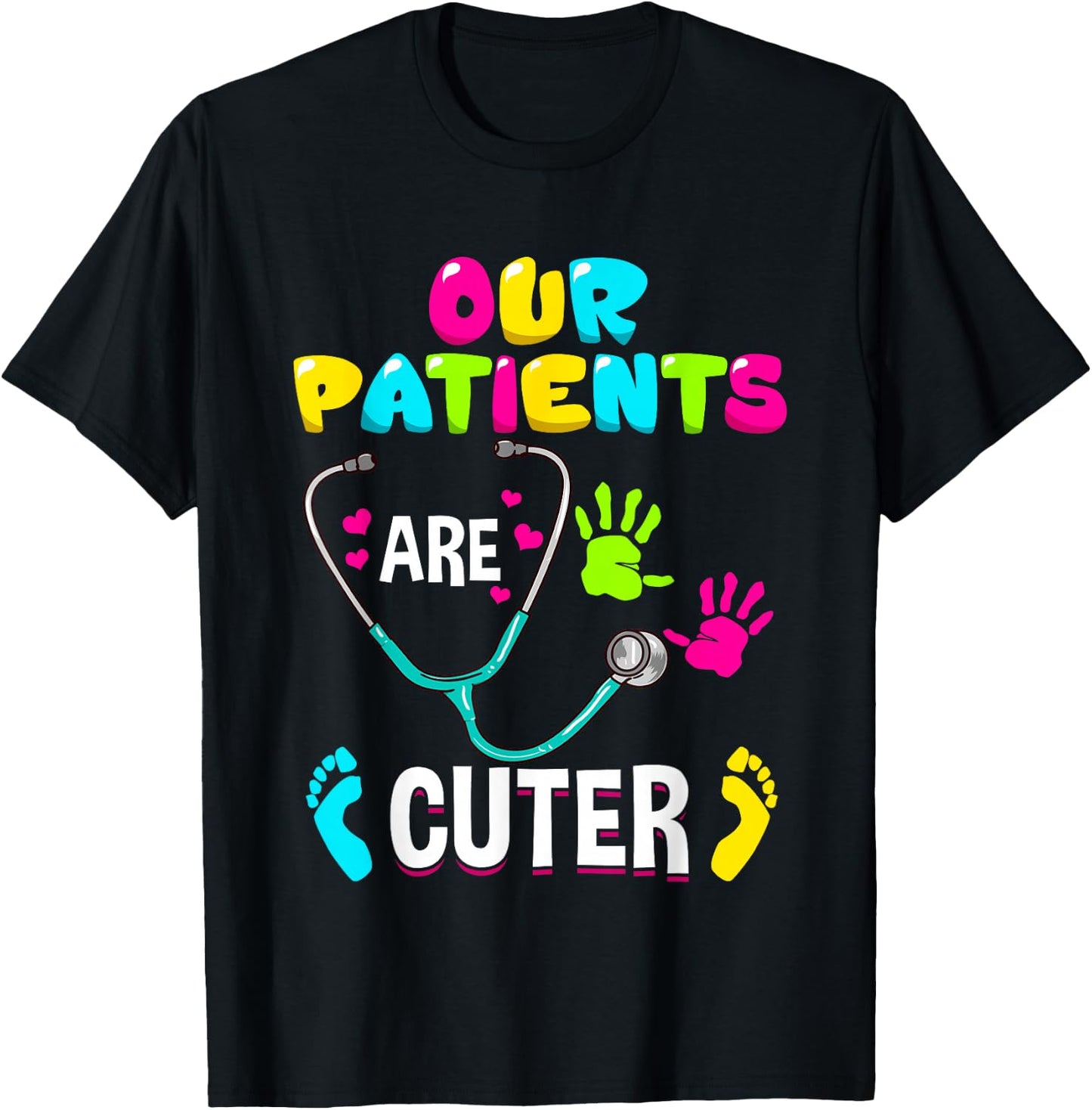 Funny Pediatric Nurse Hospital Staff Nursing Gift T-Shirt - T-Shirt | Black