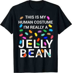 This Is My Human Costume I'm Really A Jelly Bean Halloween T-Shirt - T-Shirt | Black