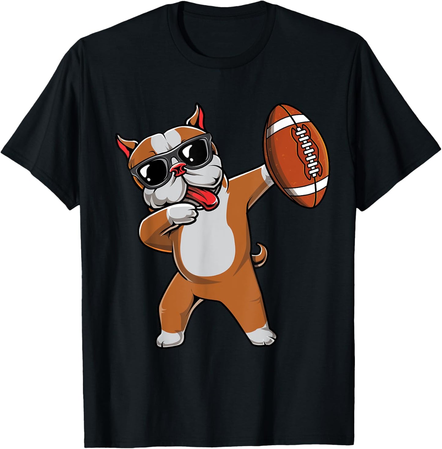 Dabbing Pitbull Dog Cute Pit Bull Dab Boys Football Gift T-Shirt - T-Shirt | Black