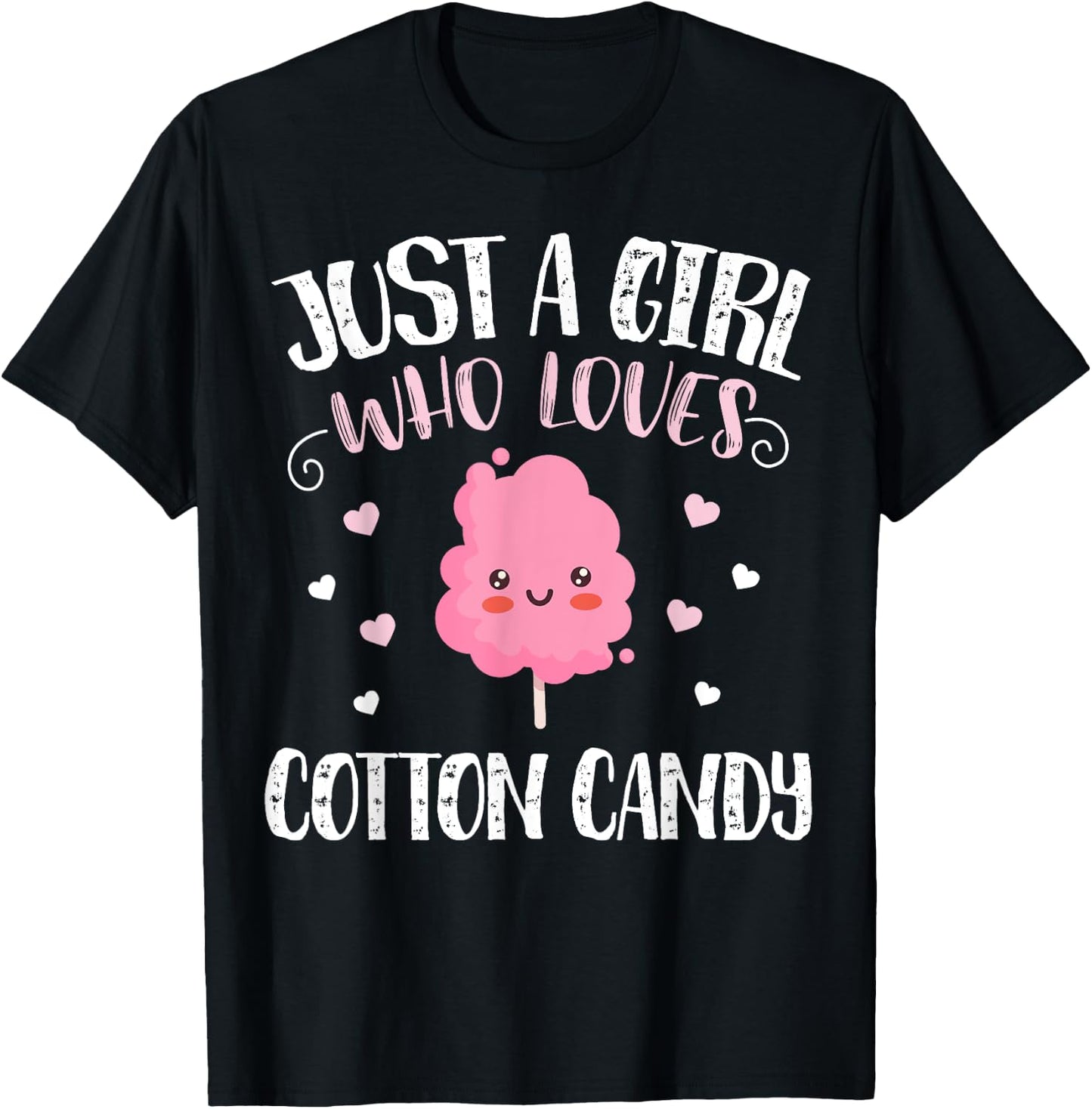 Just A Girl Who Loves Cotton Candy - Funny Cotton Candy T-Shirt - T-Shirt | Black