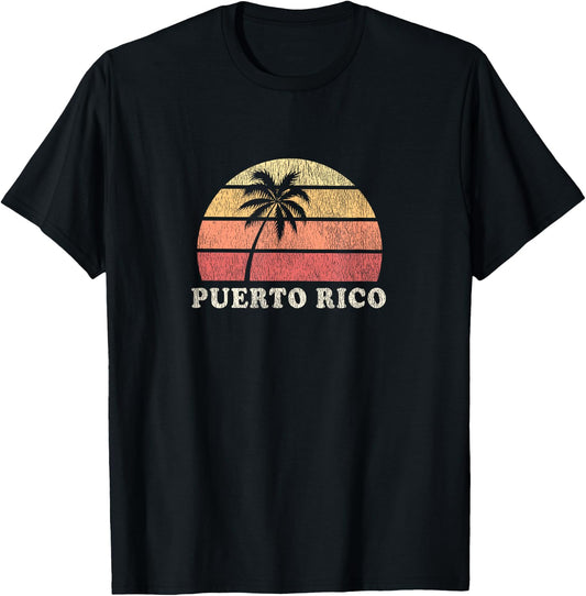 Puerto Rico Vintage 70s Retro Throwback Design T-Shirt - T-Shirt | Black