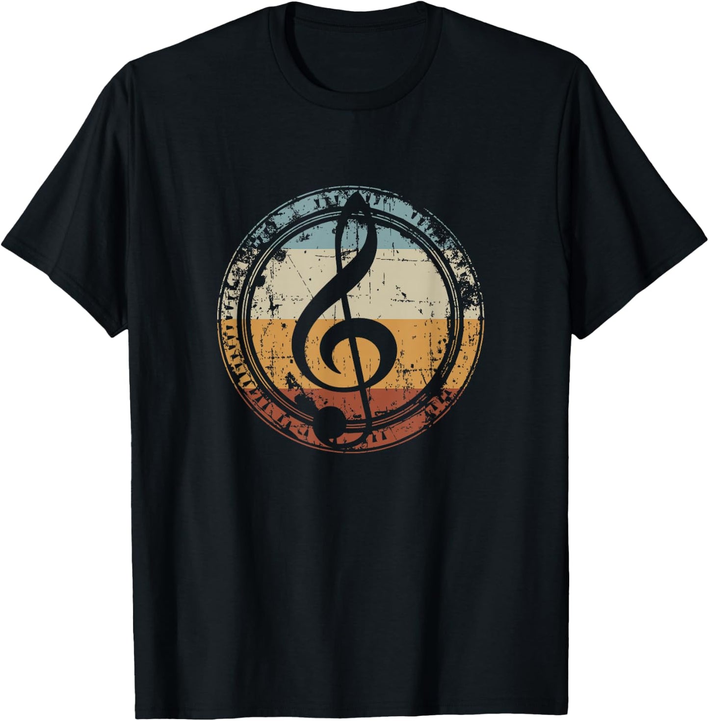 Treble Clef Treble Clef for Musicians Teachers Vintage T-Shirt - T-Shirt | Black