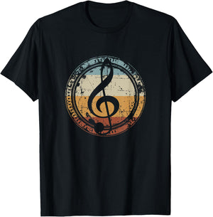 Treble Clef Treble Clef for Musicians Teachers Vintage T-Shirt - T-Shirt | Black