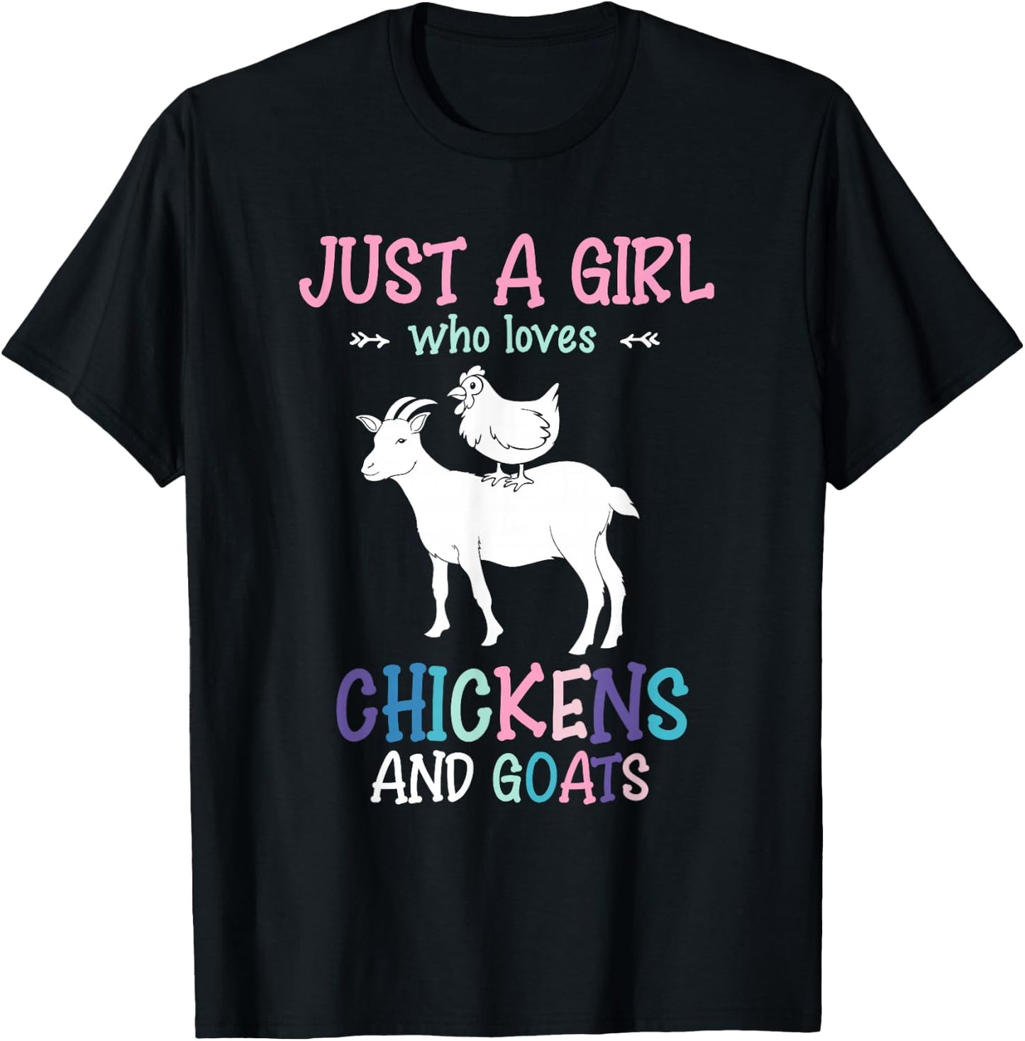 Farm Animals Farmer Farmer Chickens Goats Girls T-Shirt - T-Shirt | Black