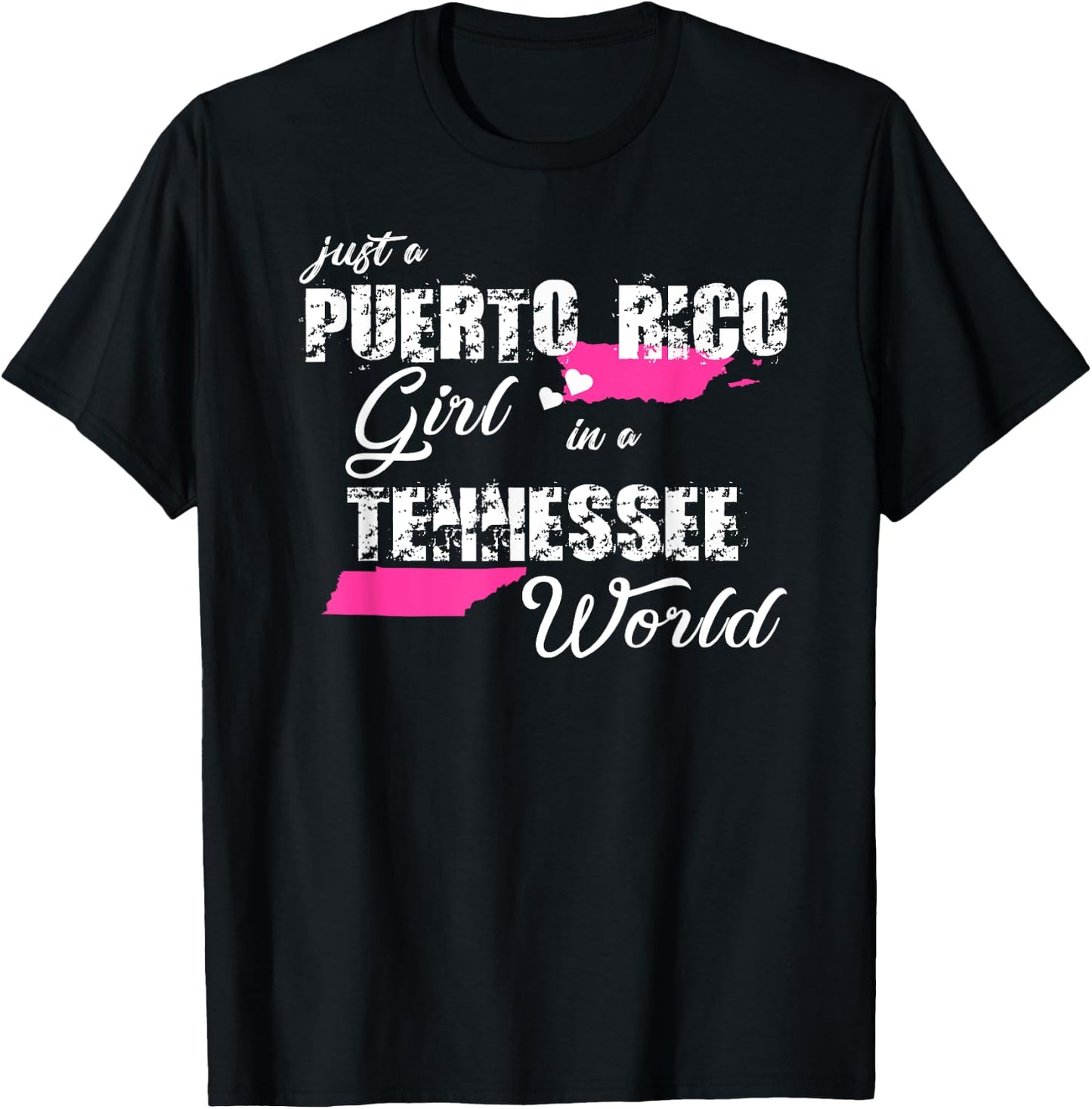 Puerto Rico Shirts Just a Puerto Rico girl in a Tennessee T-Shirt - T-Shirt | Black