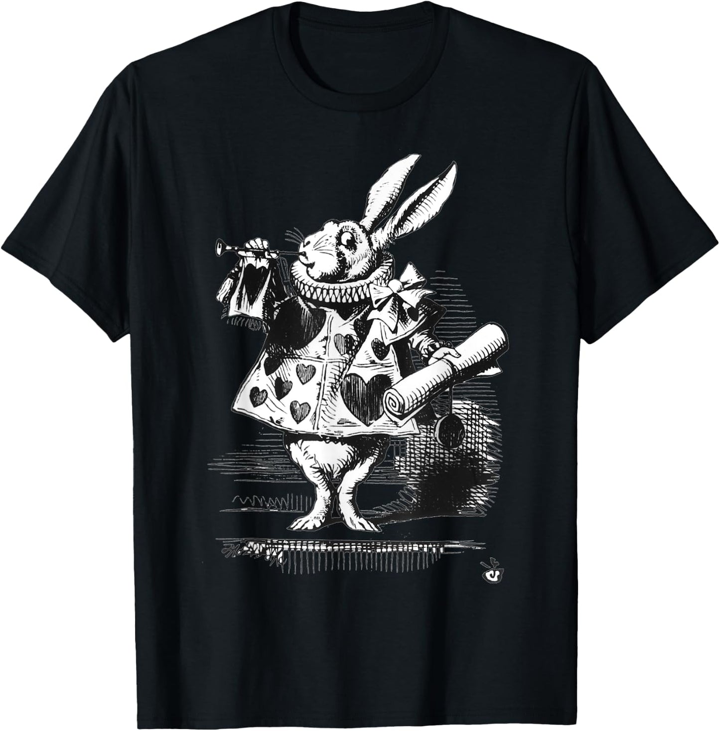 Easy Costume | Alice In Wonderland - White Rabbit T-Shirt - T-Shirt | Black