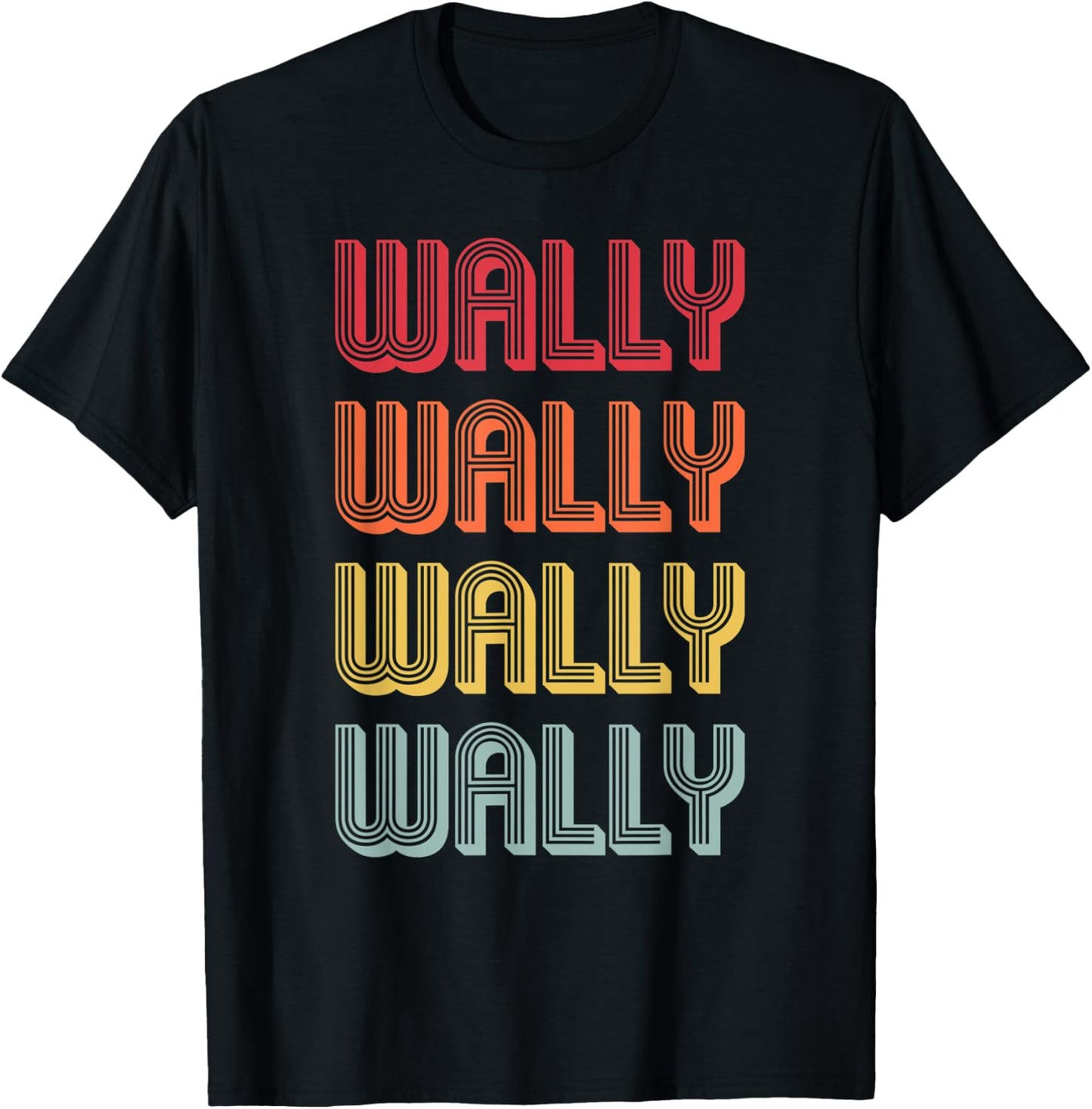 WALLY Gift Name Personalized Funny Retro Vintage Birthday T-Shirt - T-Shirt | Black