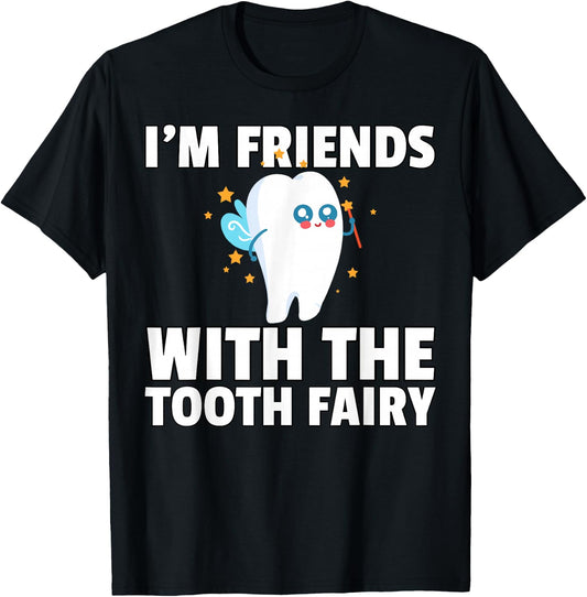 Tooth Fairy First Teeth For Girls T-Shirt - T-Shirt | Black