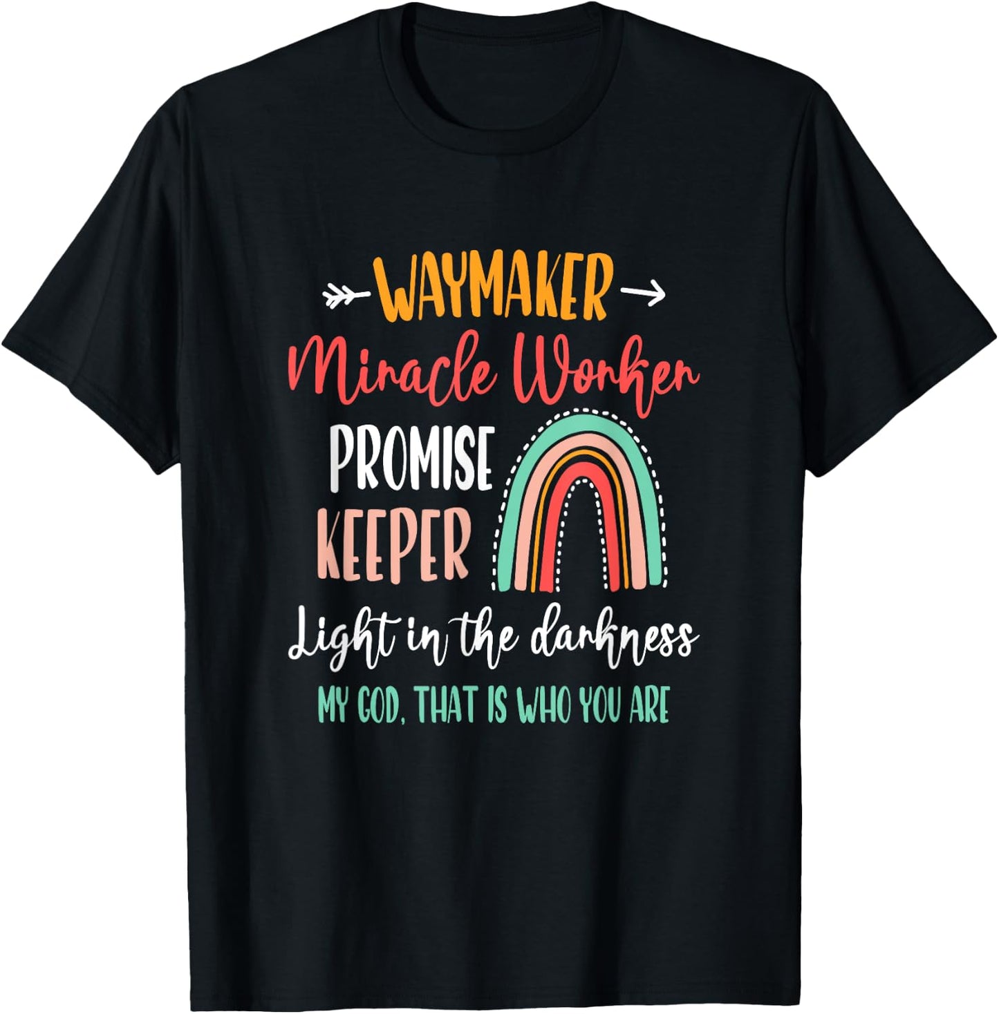 Waymaker Promise Keeper Miracle Worker Christian Kids Jesus T-Shirt - T-Shirt | Black