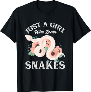 Just A Girl Who Loves Snakes T-Shirt - T-Shirt | Black