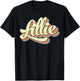 Lillie Retro Art Baseball Font Vintage T-Shirt - T-Shirt | Black