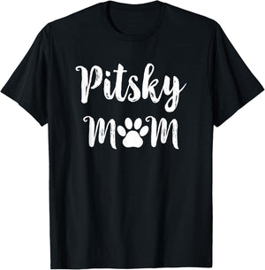 Pitsky Mom Pitsky Dog Women T-Shirt - T-Shirt | Black