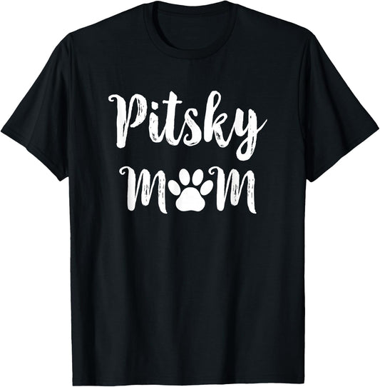 Pitsky Mom Pitsky Dog Women T-Shirt - T-Shirt | Black