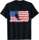 USA Waterskiing Patriotic American Flag Waterskiing T-Shirt - T-Shirt | Black