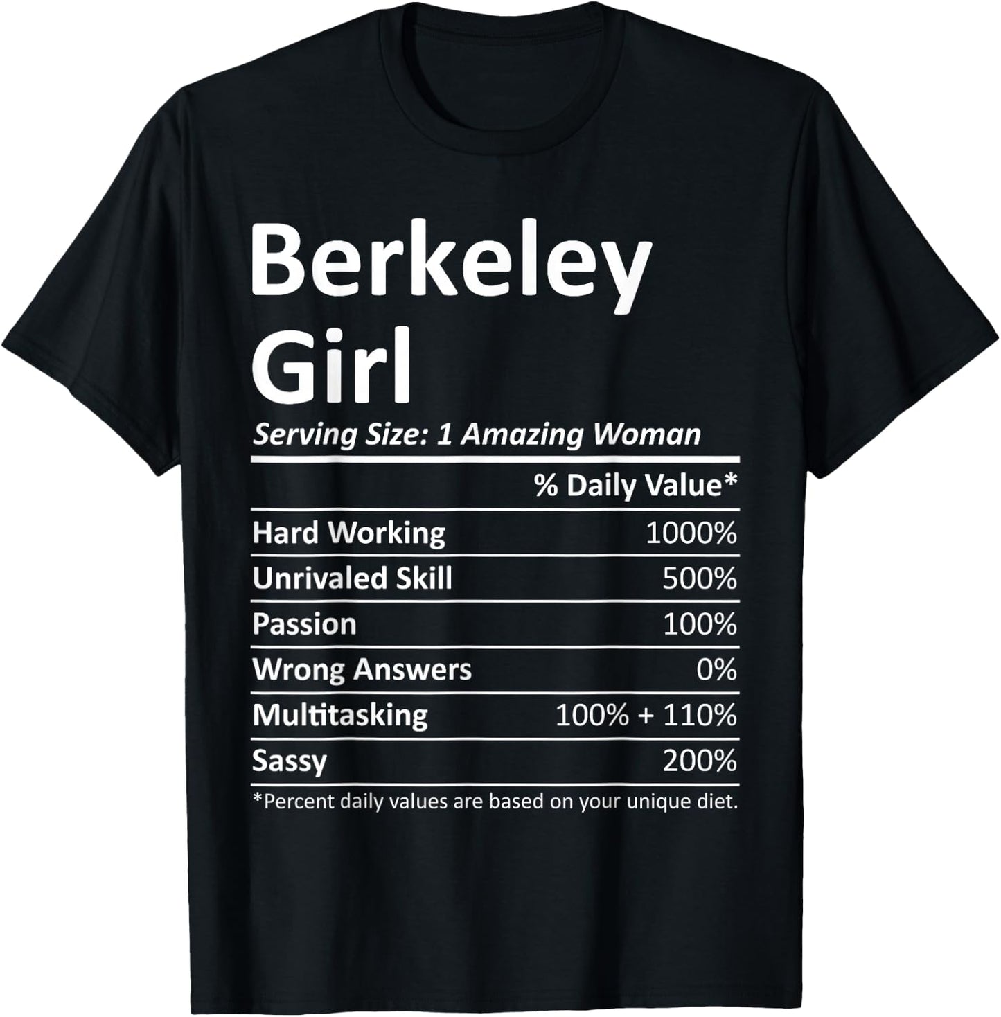 Berkeley Girl CA California Funny City Home Roots USA Gift Small T-Shirt - T-Shirt | Black