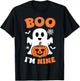 Ghost Boo I'm Nine Year 9th Birthday Boys Halloween Groovy T-Shirt - T-Shirt | Black