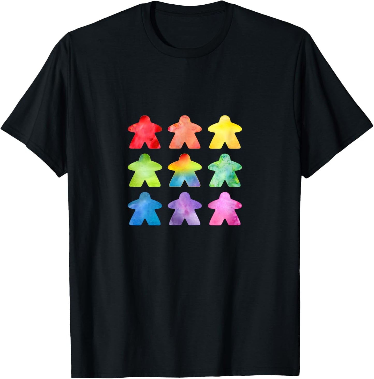 The Watercolor Meeple | Great Gift board game geeks T-Shirt - T-Shirt | Black