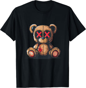 Stuffed Teddy Bear with X eyes T-Shirt - T-Shirt | Black