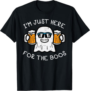 Halloween Just Here For Boos Ghost Funny Costume Men Women T-Shirt - T-Shirt | Black