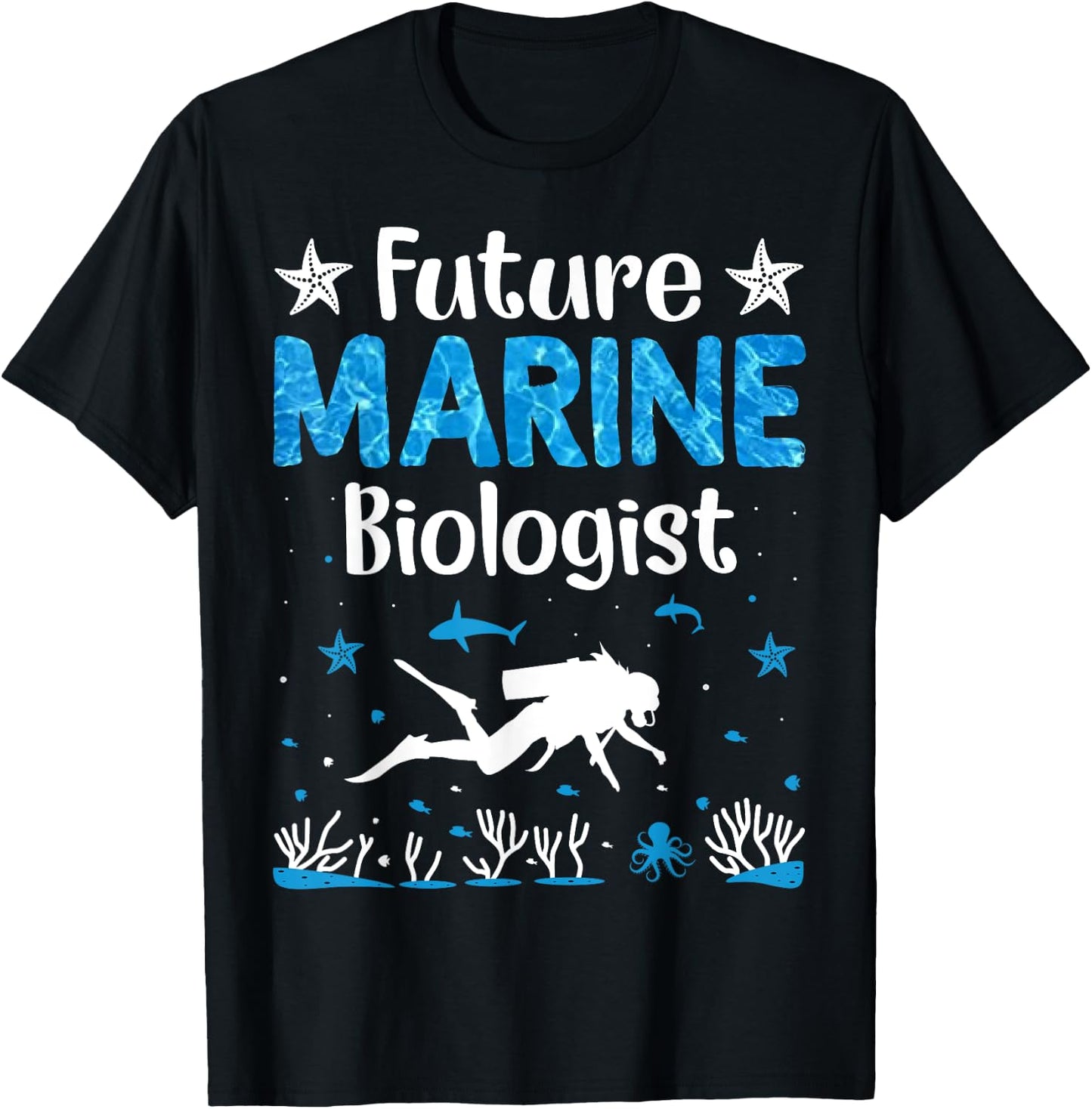 Funny Future Marine Biologist Ocean Student Biology Gift T-Shirt - T-Shirt | Black