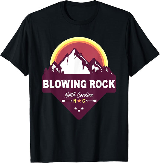 Retro Blowing Rock North Carolina NC Blue Ridge Mountains T-Shirt - T-Shirt | Black