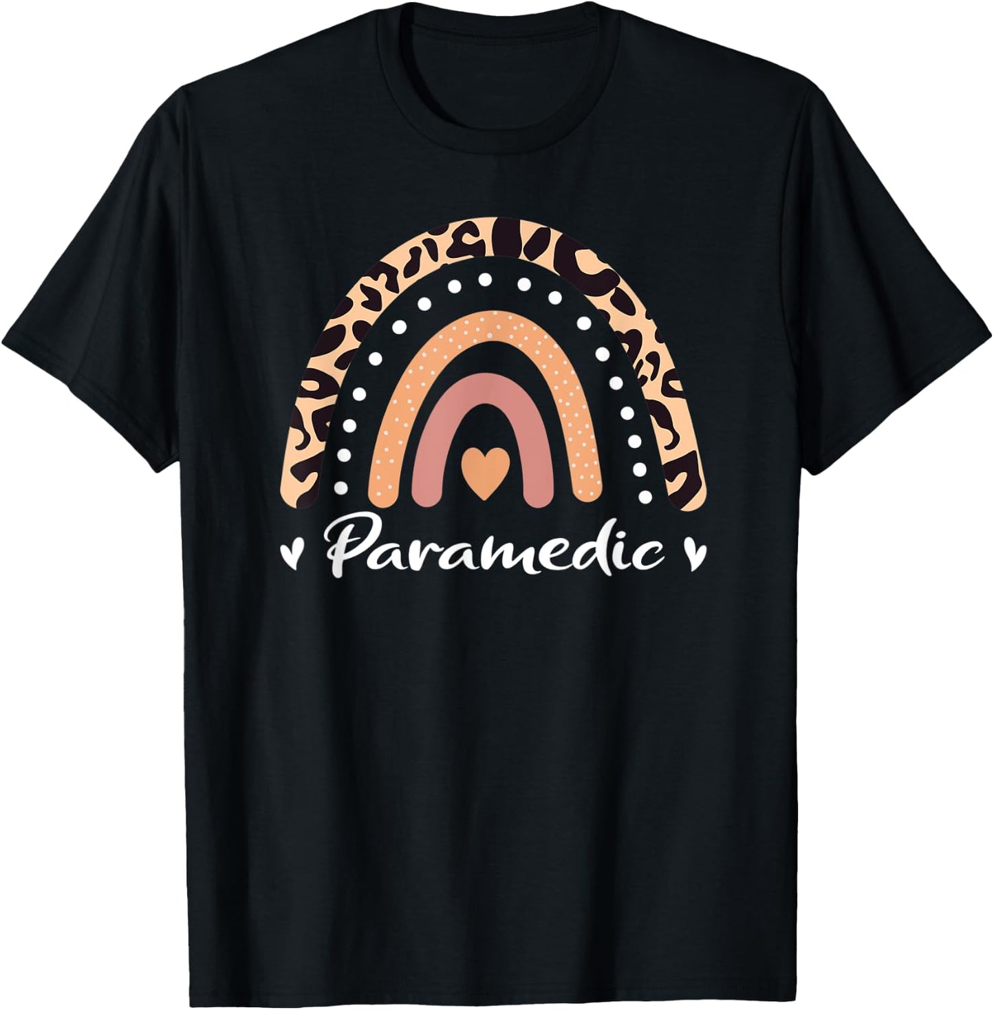 Paramedic Leopard Rainbow AMR EMS EMT Nurse Doctor T-Shirt - T-Shirt | Black