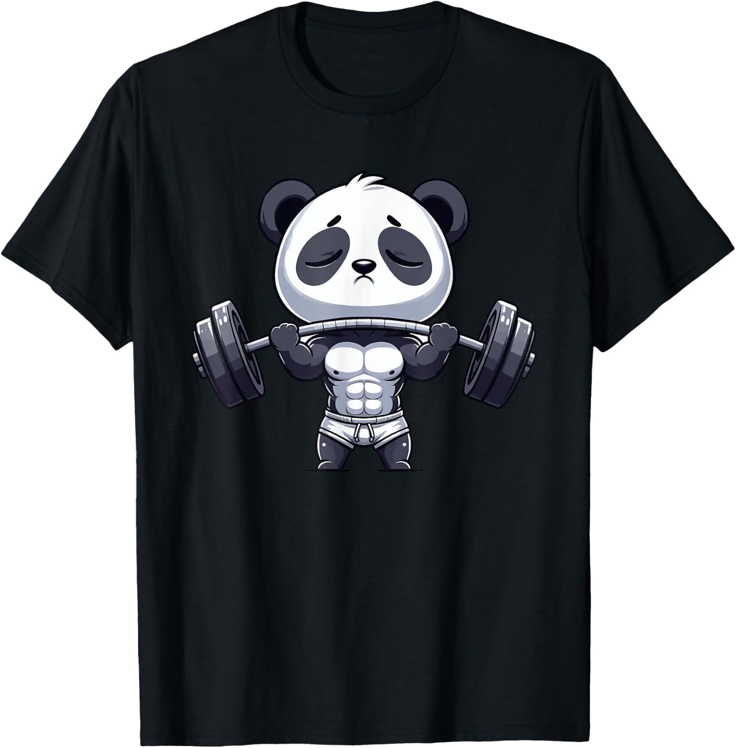 Weightlifting Panda Fitness Gym Workout Bodybuilder Panda T-Shirt - T-Shirt | Black